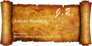 Jakus Renáta névjegykártya